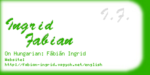 ingrid fabian business card