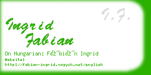 ingrid fabian business card